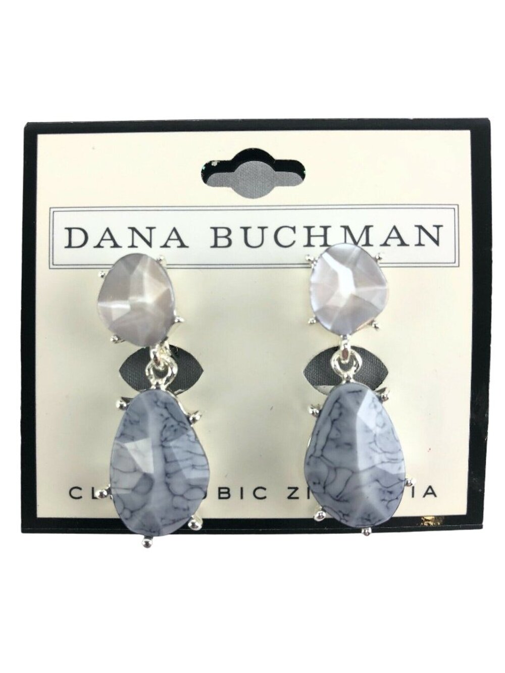 Dana Buchman Earrings Silver-Tone Clip On Gray